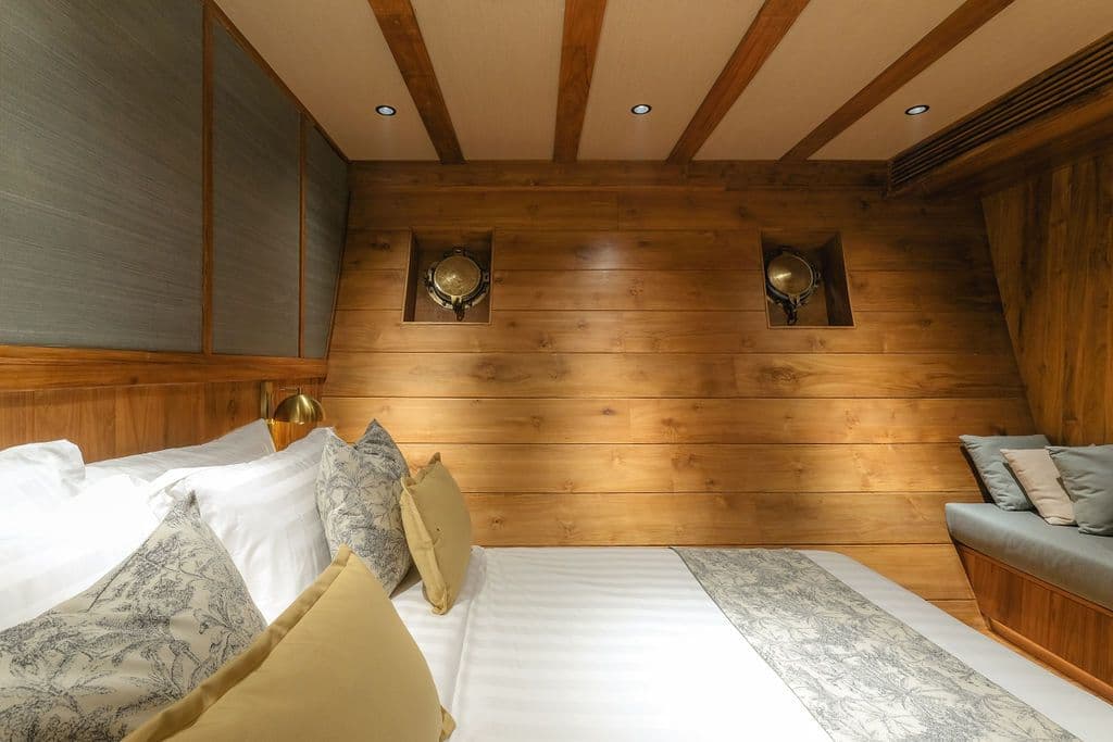 stateroom at celestia boat, wooden exterior